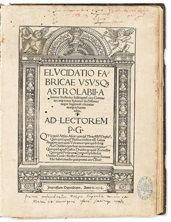Stöffler [Stoeffler], Johannes (1452-1531) Elucidatio Fabricae Ususque Astrolabii.